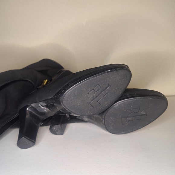 Lauren Ralph Lauren Heeled Knee Sock Style Boot Side Zip Size 9B - Picture 8 of 9